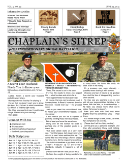 Chaplain`s SITREP Vol5, No32