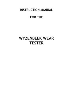 WYZENBEEK WEAR TESTER - Schap Specialty Machine, Inc