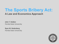 The Sports Bribery Act: - Salmon P. Chase College of Law