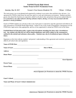 Fairfield Warde High School Senior Prom GUEST Permission Form