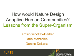 How would Nature Design Adaptive Human Communities? Lessons