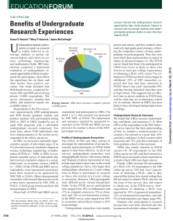 Benefits of Undergraduate Research Experiences