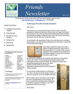 Friends Newsletter - chestercountylibrary