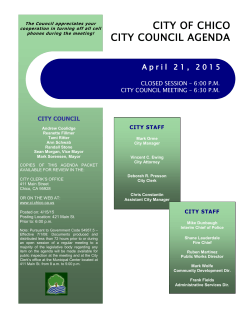 REGULAR CHICO CITY COUNCIL MEETING â October 15, 2013