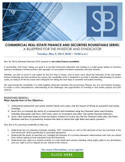 Commercial Real Estate Roundtable Agenda