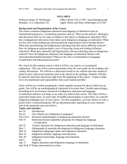 SYLLABUS Professor Nancy H. Hornberger Office: Room 334, 8