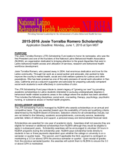 2015-2016 Josie Torralba Romero Scholarship