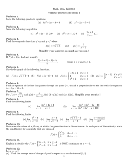 Math. 150a, Fall 2010 Various practice problems I Problem 1. Solve