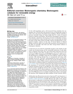 Editorial overview: Bioinorganic chemistry - ScholarWorks