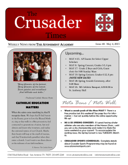 May 4th Crusader Times - The Atonement Academy