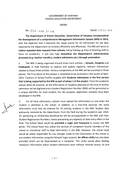 Government Order regarding MIS dated 27.03.2015