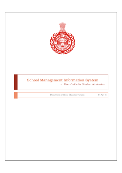 User Manual for Student Admission