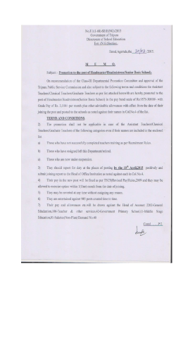 Promotion list of HM (S.B.)