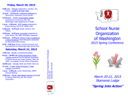 Friday, March 20, 2015 - School Nurse Organization of Washington
