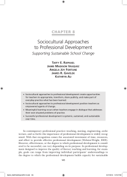 Sociocultural Approaches to Professional