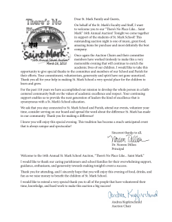 St. Mark Auction Catalog 2015(1) - Saint Mark Catholic Grade School