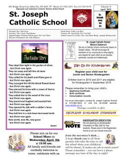 April 2015 Newsletter - Algonquin & Lakeshore Catholic District