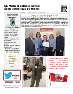 Newsletter.SMCS.April 2015 - Algonquin & Lakeshore Catholic