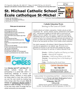 Newsletter.SMCS.May 2015 - Algonquin & Lakeshore Catholic