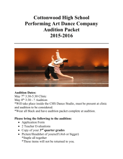 2015-16 Dance Company Audition Packet