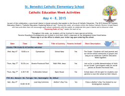 Catholic Education Week 2015 Brochure
