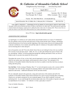 April 2015 Newsletter - Halton Catholic District School Board