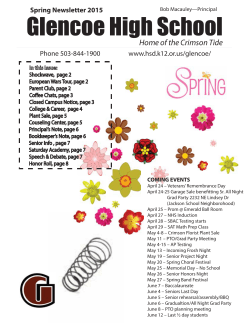 2015 GHS Spring Newsletter
