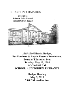 2015-16 Full Budget Document - Schroon Lake Central School