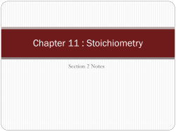Chapter 11 : Stoichiometry