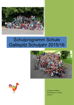 Schulprogramm Schule Gallispitz Schuljahr 2015/16