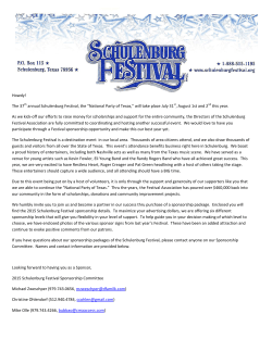 Howdy! The 37th annual Schulenburg Festival, the âNational Party of