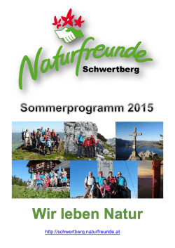 Das neue Sommerprogramm 2015 - Termine
