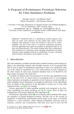 LNCS 4224 - A Proposal of Evolutionary Prototype Selection for