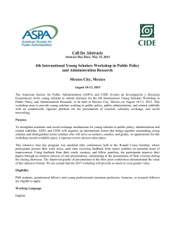 Call for Abstracts 4th International Young Scholars Workshop in