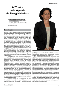 A 20 aÃ±os de la Agencia de EnergÃ­a Nuclear