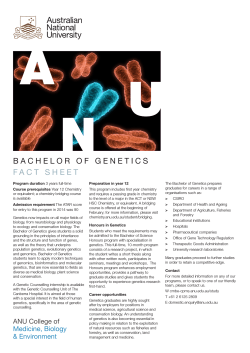 Bachelor of Genetics - Science, Medicine and Health