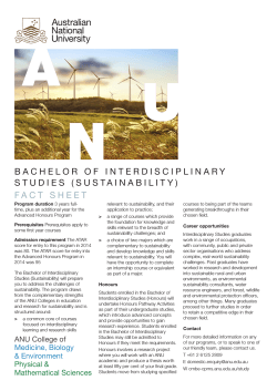 bachelor of interdisciplinary studies (sustainability)