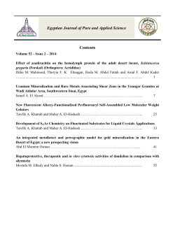 Egyptian Journal of Pure and Applied Science Contents