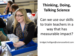 Thinking, Doing, Talking Science