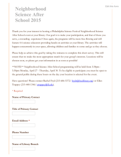 Neighborhood Science After School 2015