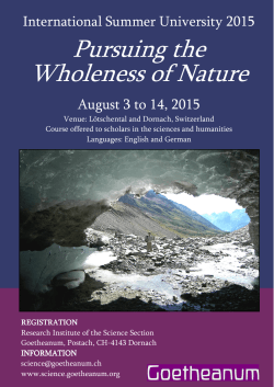 Pursuing the Wholeness of Nature