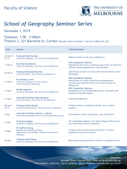 School of Geography Seminar Series - Science Matters