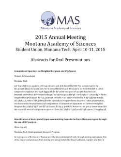 Academy Oral Abstracts - Montana Academy of Sciences