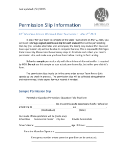 Permission Slip Form - Michigan State Science Olympiad