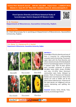 Floral Species Diversity and Ethano