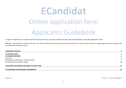 Online application form Applicants Guidebook