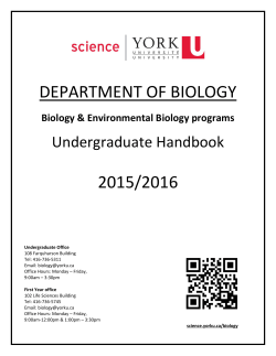 2015-2016 Biology Undergraduate Handbook