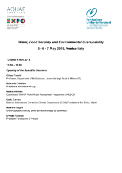 Water, Food Security and Environmental Sustainability 5 - 6