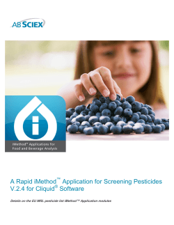 A Rapid iMethod Application for Screening Pesticides V