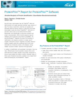 ProteinPilotâ¢ Report for ProteinPilotâ¢ Software